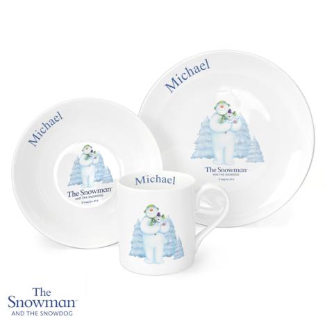 Personalised The Snowman & The Snowdog 3pc Breakfast Set £34.99